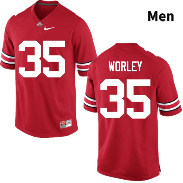 Ohio State Buckeyes Chris Worley Men's #35 Red Game Stitched College Football Jersey